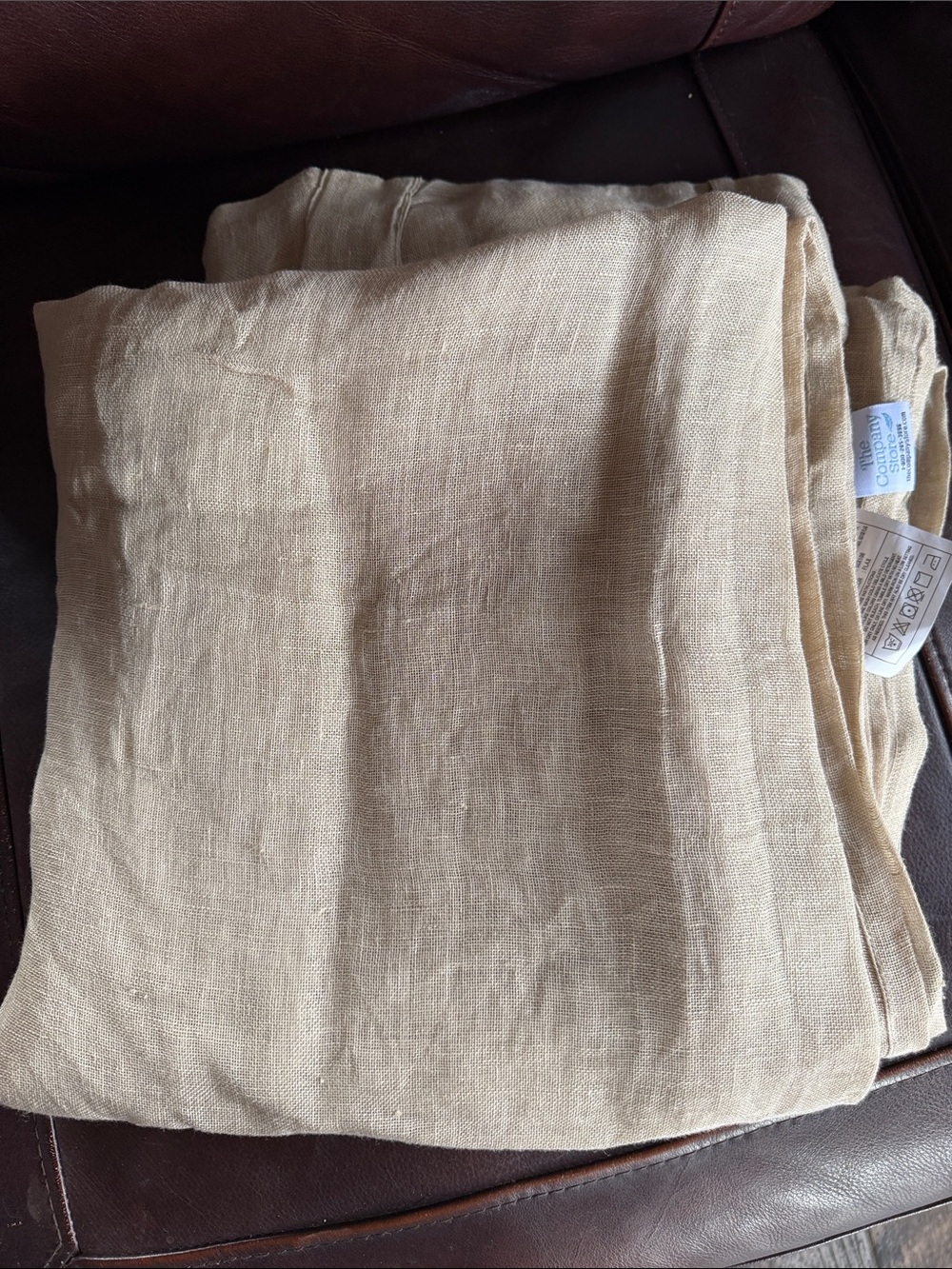 The Company Store Sheer 100 % Linen Curtain Panel in Flax